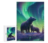 Rompecabezas para Adultos 300 PCS Bear and Cub Northern Rompecabezas para Adultos Juegos Relajantes Mejora La Memoria Cumpleaños Y Navidad 300 PCS