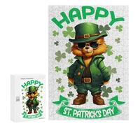 Rompecabezas para Adultos 300 PCS Bear Saint Patricks Day Rompecabezas para Adultos Juegos Familiares Regalo De Cumpleaños Regalos De Cumpleaños 300 PCS