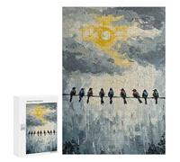 Rompecabezas para Adultos 300 PCS Birds on A Wire Painting Rompecabezas para Adultos Juego De Ingenio Desafío Difícil 300 PCS