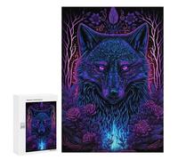 Rompecabezas para Adultos 300 PCS Black Light Wolf Rompecabezas para Adultos Juegos Familiares Regalo De Cumpleaños Regalos De Cumpleaños 300 PCS
