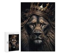 Rompecabezas para Adultos 300 PCS Black Lion King on Gold Rompecabezas para Adultos Análisis Y Lógica Entrena Tu Cerebro Y Tus Manos Juguete Juego Intelectual 300 PCS