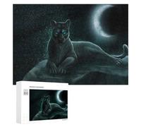 Rompecabezas para Adultos 300 PCS Black Panther Under The Moonlit Sky Rompecabezas para Adultos Juguete Decoración De Pared Regalos para Mujeres Gran Regalo para Juegos 300 PCS