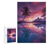 Rompecabezas para Adultos 300 PCS Bora Bora Sunset Rompecabezas para Adultos Juegos Familiares Corte De Precisión Cumpleaños Y Navidad 300 PCS