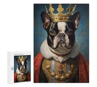 Rompecabezas para Adultos 300 PCS Boston Terrier The King Rompecabezas para Adultos Juego Familiar Decoración del Hogar Cumpleaños Y Navidad 300 PCS