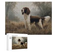 Rompecabezas para Adultos 300 PCS Brown and White English Springer Spaniel Portrait Rompecabezas para Adultos Juegos Relajantes Regalo De Cumpleaños Gran Regalo para Jugar 300 PCS