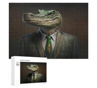 Rompecabezas para Adultos 300 PCS Business Crocodile The Ultimate Entrepreneur Rompecabezas para Adultos Juego De Ingenio Regalos para Mujeres Regalos para Amigos Y Familiares 300 PCS