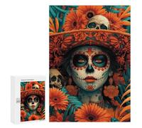 Rompecabezas para Adultos 300 PCS Calavera Catrina Rompecabezas para Adolescentes Juego De Ingenio Análisis Y Lógica 300 PCS