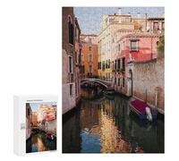 Rompecabezas para Adultos 300 PCS Canal at Sunset in Venice Rompecabezas para Adultos Juego De Ingenio Regalos para Mujeres Regalos para Amigos Y Familiares 300 PCS