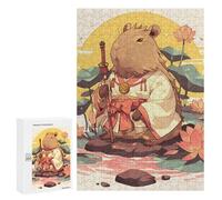 Rompecabezas para Adultos 300 PCS Capybara Samurai with Katana and Kimono Rompecabezas para Adultos Alivia El Estrés Desafíos para Completar Rompecabezas Juegos Familiares 300 PCS