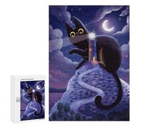 Rompecabezas para Adultos 300 PCS Cat and The Lighthouse Rompecabezas para Adultos Juego De Ingenio Regalos para Mujeres Regalos para Amigos Y Familiares 300 PCS