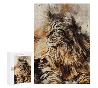 Rompecabezas para Adultos 300 PCS Cat Watercolort Art Rompecabezas para Adolescentes Juego De Ingenio Análisis Y Lógica 300 PCS