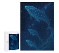 Rompecabezas para Adultos 300 PCS Celestial Whales in Starry Night Rompecabezas para Adultos Juegos Divertidos Decoración Desafiante De Completar 300 PCS