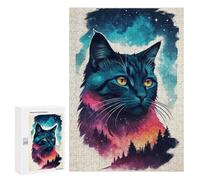 Rompecabezas para Adultos 300 PCS Celestial Whiskers Juego De Rompecabezas para Ejercitar La Mente Corte De Precisión Interacción Entre Padres E Hijos 300 PCS