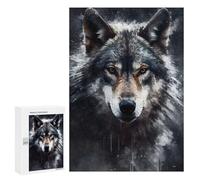 Rompecabezas para Adultos 300 PCS Charcoal Wolf Portrait Rompecabezas para Adultos Juegos Relajantes Mejora La Memoria Cumpleaños Y Navidad 300 PCS