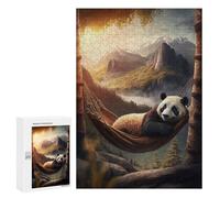 Rompecabezas para Adultos 300 PCS Chilling Hammock Panda Rompecabezas para Adultos Juegos Familiares Decoración del Hogar Regalos para Amigos Y Familiares 300 PCS