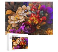 Rompecabezas para Adultos 300 PCS Colorful Abstract Floral Painting Rompecabezas para Adolescentes Juego De Ingenio Carrera De Velocidad De Manos Regalos De Cumpleaños Y Únicos 300 PCS