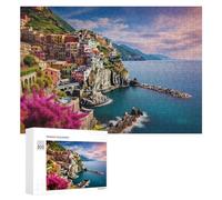 Rompecabezas para Adultos 300 PCS Colorful Coastal Village Serenity Rompecabezas para Adultos Juguete Decoración De Pared Regalos para Mujeres Gran Regalo para Juegos 300 PCS