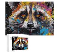 Rompecabezas para Adultos 300 PCS Colorful Fox Portrait Artwork Rompecabezas para Adultos Juguete Decoración De Pared Regalos para Mujeres Gran Regalo para Juegos 300 PCS