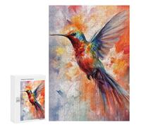 Rompecabezas para Adultos 300 PCS Colorful Hummingbird Painting-1 Rompecabezas para Adultos Juego Práctico Corte De Precisión Juego Desafiante Regalos 300 PCS