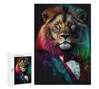 Rompecabezas para Adultos 300 PCS Colorful Lion Art Print-27 Rompecabezas para Adultos Juego Práctico Corte De Precisión Juego Desafiante Regalos 300 PCS