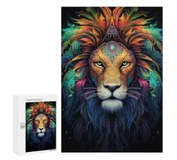 Rompecabezas para Adultos 300 PCS Colorful Lion Art Print-9 Rompecabezas para Adultos Alivia El Estrés Desafíos para Completar Rompecabezas Juegos Familiares 300 PCS
