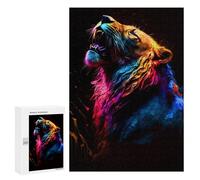 Rompecabezas para Adultos 300 PCS Colorful Lion Roar Artwork -2 Rompecabezas para Adultos Juegos Familiares Decoración del Hogar Regalos para Amigos Y Familiares 300 PCS