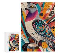 Rompecabezas para Adultos 300 PCS Colorful Pigeon Art Pigeon - Urban Elegance in Color Rompecabezas para Adultos Juegos Relajantes Mejora La Memoria Cumpleaños Y Navidad 300 PCS