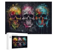 Rompecabezas para Adultos 300 PCS Colorful Skulls Artistic Fusion Rompecabezas para Adultos Juegos Divertidos Pero Regalos Divertidos Y Humorísticos para Amigos Y Familiares 300 PCS