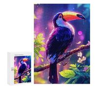 Rompecabezas para Adultos 300 PCS Colorful Toucan on Branch Juego De Rompecabezas para Ejercitar La Mente Corte De Precisión Interacción Entre Padres E Hijos 300 PCS