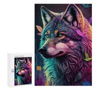 Rompecabezas para Adultos 300 PCS Colorful Wolf Animals Rompecabezas para Adultos Juego De Ingenio Desafío Difícil 300 PCS