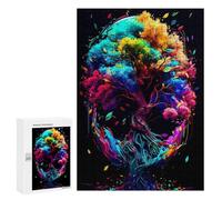 Rompecabezas para adultos 300 PCS colorido árbol calavera rompecabezas de arte para adultos: juegos divertidos y regalos divertidos para amigos y familiares 300 PCS