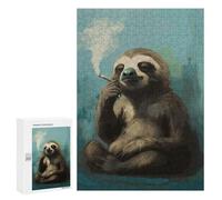 Rompecabezas para Adultos 300 PCS Cool Sloth Smoking Rompecabezas para Adultos Juegos Familiares Regalo De Cumpleaños Regalos De Cumpleaños 300 PCS