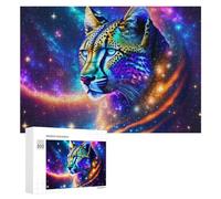 Rompecabezas para Adultos 300 PCS Cosmic Leopard Art Print Rompecabezas para Adultos Juego De Ingenio Decoración Perfecta Cumpleaños Y Navidad 300 PCS