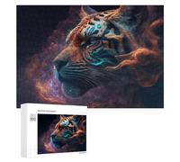 Rompecabezas para Adultos 300 PCS Cosmic Tiger Portrait Rompecabezas para Adolescentes Juego De Ingenio Carrera De Velocidad De Manos Regalos De Cumpleaños Y Únicos 300 PCS