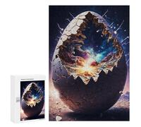 Rompecabezas para Adultos 300 PCS Crack in The Space Egg Rompecabezas para Adultos Juegos Familiares Corte De Precisión Cumpleaños Y Navidad 300 PCS