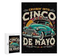 Rompecabezas para Adultos 300 PCS Cruisin Into Cinco De Mayo Rompecabezas para Adultos Juegos Divertidos Decoración Desafiante De Completar 300 PCS