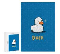 Rompecabezas para Adultos 300 PCS Cute Cartoon Duck Illustration on Blue Rompecabezas para Adultos Juego Práctico Mejora La Memoria Regalos para Amigos Y Familiares 300 PCS