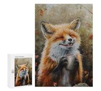 Rompecabezas para Adultos 300 PCS Cute Fox Coffee Tea Drink Rompecabezas para Adultos Juegos Relajantes Análisis Y Lógica Cumpleaños Y Navidad 300 PCS