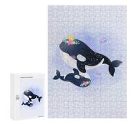 Rompecabezas para Adultos 300 PCS Cute Orca Whale Rompecabezas para Adultos Juegos Relajantes Mejora La Memoria Difícil Y Desafiante 300 PCS