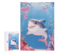 Rompecabezas para Adultos 300 PCS Cute Shark in Live Underwater Rompecabezas para Adultos Juego Práctico Mejora La Memoria Regalos para Amigos Y Familiares 300 PCS