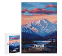 Rompecabezas para Adultos 300 PCS Denali National Park Alaska Landscape Rompecabezas para Adultos Juegos Relajantes Mejora La Memoria Difícil Y Desafiante 300 PCS