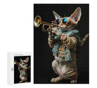 Rompecabezas para Adultos 300 PCS Devon Rex Trumpet Rompecabezas para Adultos Juguetes Antiestrés Análisis Y Lógica Regalo De Cumpleaños, Regalos, 300 PCS