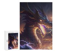 Rompecabezas para Adultos 300 PCS Dragon Breath Lightning Storm -3 Rompecabezas para Adultos Juegos Relajantes Análisis Y Lógica Cumpleaños Y Navidad 300 PCS