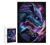 Rompecabezas para Adultos 300 PCS Dragon Gaming Controller Art Print -1 Rompecabezas para Adolescentes: Mejora La Memoria, Entrena Tu Cerebro Y Tus Manos. Regalos para Reducir El Estrés 300 PCS