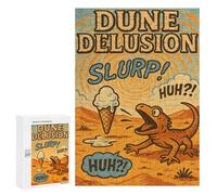 Rompecabezas para Adultos 300 PCS Dune Delusion Lizard and Ice Cream Rompecabezas para Adultos Juegos Relajantes Mejora La Memoria Difícil Y Desafiante 300 PCS