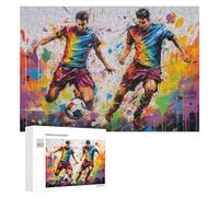 Rompecabezas para Adultos 300 PCS Dynamic Soccer Duel in Vibrant Colors Rompecabezas para Adultos Juego De Ingenio Decoración Perfecta Cumpleaños Y Navidad 300 PCS
