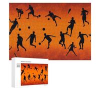 Rompecabezas para Adultos 300 PCS Dynamic Soccer Silhouettes in Motion Rompecabezas para Adultos Juego De Ingenio Decoración Perfecta Cumpleaños Y Navidad 300 PCS