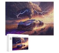 Rompecabezas para Adultos 300 PCS Electric Dragon Car Lightning Desert Rompecabezas para Adultos Juegos Relajantes Regalo De Cumpleaños Gran Regalo para Jugar 300 PCS