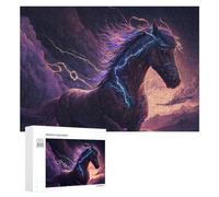 Rompecabezas para Adultos 300 PCS Electric Storm Horse Art Print -2 Rompecabezas para Adolescentes Juegos Familiares Difícil Difícil 300 PCS