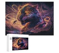 Rompecabezas para Adultos 300 PCS Electric Tiger Fantasy Artwork Rompecabezas para Adultos Juego De Ingenio Decoración Perfecta Cumpleaños Y Navidad 300 PCS